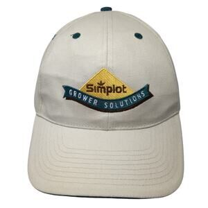 Simplot Grower Solutions Slideback Baseball Cap Beige One Size Embroidered